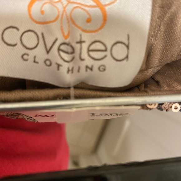 Coveted Clothing Brown Cream Embellished Mini Skirt - Picture 4 of 4
